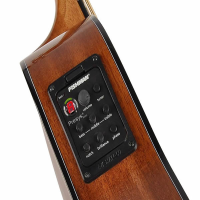 Acoustic travel bass 620mm scale, solid top, die cast machine heads, Fishman Presys EQ, with bag.