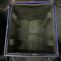 <p>Flight case with fibreboard shell. &nbsp;Can be used for drum hardware, lighting par cans, etc.</p><p>Condition: Various scrapes, and a big gash across the top (as seen in pics).</p>