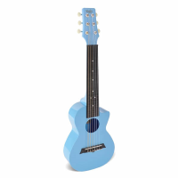 Lovely affordable guitarlele with plastic body in light blue.&nbsp; Holds its tuning and sounds good too!