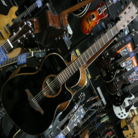 <p>Gorgeous solid top electro by Lag.&nbsp; Black high gloss finish.</p>