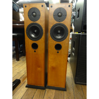 <p>Beautiful floor-standing hi-fi speakers.<br />Great sound - well-defined, with a controlled and musical bottom end.<br />Hand-crafted and designed to a high specification in Gloucestershire, England.&nbsp;<br />Smooth, non-fatiguing tops from the soft dome tweeters.<br />Impressive stereo field, spacious midrange.<br />High quality components throughout.<br />Front-ported, two-way design.<br />Mounted on plinths for superior isolation.<br />Very good condition, with front grilles.</p><p>Antique Cherry finish.<br /><br /></p>
