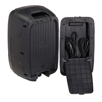 Portable PA system comprising two passive speakers with 10 '' woofers and an integrated amplified mixer which slots into the back of one speaker for easy transportation. <br />Features include: <br />MP3 player with USB, SD card and Bluetooth connectivity<br />24Bit DSP FX with 16 effects. <br />4 Mic/Line inputs on combi sockets. <br />2-band EQ per channel.<br /><br />