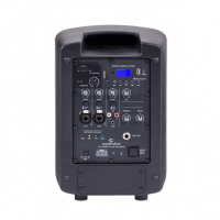 <p>Compact, high quality, battery-powered PA system.</p><p>Elegant design, durable construction.</p><p>300w peak, 150w music power.</p><p>2 mic inputs on Combi sockets.</p><p>One stereo input channel with stereo minijack or RCA inputs.</p><p>Comes with a padded carry cover.</p><p>Internal Rechargeable Battery with five hour battery life, or mains power.</p><p><br /></p>