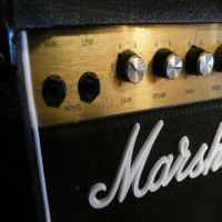 <p>'80s Marshall combo with 12 watts of power, 10" Celestion speaker, and more.&nbsp; Good condition.</p><p></p>