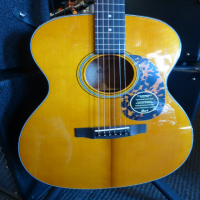 Quality OM (orchestra size) acoustic guitar with solid top &amp; back.&nbsp; This beauty also features Grover tuners, bone nut &amp; saddle, tortoiseshell binding, and general awesomeness all round!