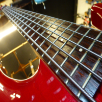 <p>'90s Korean-made 5-string bass guitar with active circuit, great neck and playability.</p><p>Condition: A couple of small dents in the back of the neck, otherwise very good for its age.</p>