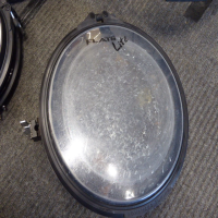 <p>Arbiter Flats snare drum, bass drum, tom, and padded bag.</p><p>Condition: No legs for the bass drum.&nbsp; A few marks on the drums, nothing major.</p>