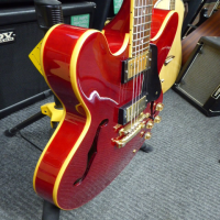 <p>Awesome 335 copy with cherry red finish, gold hardware, superb playability and tone.&nbsp; Made in Korea.</p><p>Great condition.</p>