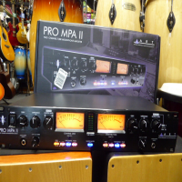 <p>High performance dual channel valve microphone preamp.</p><p>Each microphone input circuit, with selectable 48v phantom power, features variable input impedance which can radically vary the overall performance of any high quality dynamic or ribbon microphone. </p><p>The ProMPA II can be configured for dual mono or stereo operation with selectable mid/side mic support, summing the adjacent channel, to decode left/right signals.</p><p>The ProMPA II can operate at either a low or high plate voltage on the two integrated hand-selected 12AX7 tubes for wider variation of preamp tone and performance. </p><p>Large back-lit analog VU output meters display output levels while multi-colored LED arrays show tube gain.<br />Housed in a standard 2u space rack-mountable steel chassis, with CNC routed black anodized aluminum face panel, the ProMPA II is designed to deliver years of reliable operation in the studio, production facility, or on the road for live sound reinforcement.</p><p>Boxed, mint condition.</p><br />