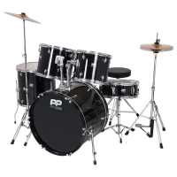 Quality 5-piece drum kit with 22" bass drum, 16" floor tom, 14" snare, 12" &amp; 13" hi toms, crash &amp; hi hat cymbals, sticks, all hardware including stool and kick pedal.<br />