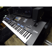 <p>Flagship 76-key performance keyboard, with dedicated 2.1 speaker system.</p><p>Powered by specially developed Yamaha technology, the sonic quality of every Voice in Genos is beyond any other Digital Workstation you've ever played. Everything you hear, whether it be the beautiful CFX piano, the lush Kino Strings or the punchy Revo!Drums, it just blows you away!<br /><br />-AEM (Articulation Element Modeling):<br /><br />This technology simulates the characteristics of musical instruments. </p><p>During a performance the technology sounds appropriate samples, in real time, according to what and how you play. Samples are smoothly joined and articulated&mdash;as would naturally occur on an actual acoustic instrument.</p><p>Genos features a diverse range of contents, starting from 1,710 instrument sound, 550 backing patterns, 216 arpeggios and more.<br />Genos features stunning contents which will inspire you from the moment you start to play.<br />From Reverb to Distortion, Rotary Speaker to Compressor, Genos boasts unprecedented DSP power.<br />Using the same VCM technology as Yamaha&rsquo;s professional high-end mixing consoles, Genos has the tools to create the perfect sound. Not only do the effects sound great, they look great too&mdash;with a stunning graphical user interface.<br />You can automatically apply various Vocal Harmony effects to your voice as you sing, or you can use the Synth Vocoder to craft the unique characteristics of your voice onto synthesizer and other sounds.<br />You can continually expand the onboard content of your Genos by creating and installing your own custom or purchased Packs. The scope of possibilities for new sounds and styles is virtually unlimited.<br />YEM is PC/Mac software designed to manage the Expansion contents for Yamaha keyboards, and even enables you to create your own new sounds and loops.<br />Genos includes 1.8GB of user flash memory with high speed reading/writing for your own Voices.<br />Genos features an intuitive interface for music making and sound creation.<br />Select and change parameters directly with the new 9" colour touch screen.<br />While performing, you often need to act fast to access certain features. Choose from a range of functions to set to the 6+1 assignable panel buttons and with just a single touch, you can instantly recall your desired function.<br />Genos features a variety of rhythmic backing patterns and accompaniments (called &ldquo;Styles&rdquo;) in variety of different musical genres. Styles feature sophisticated patterns to inspire your creativity. You give the idea and Genos will react to you.<br />The Registration Memory function allows you to save (or &ldquo;register&rdquo;) virtually all panel settings to a Registration Memory button, and then instantly recall your custom panel settings by simply pressing a single button.<br />Start from the original idea of a song, pick an instrument Voice and Style of your choice. Play and work out the arrangement and capture it as a MIDI song. Then, overdub some sounds and create your demo or even your finished track.<br />Quickly record your performance as audio (WAV) or Standard MIDI File (SMF) with the Quick Recording feature. For more complex arrangements, Multi Recording features a fully functional 16-track MIDI sequencer with realtime and steptime functionality.<br />When you are happy with your recording, it can be stored to the internal User Drive or saved to USB Memory for easy sharing.</p><p>Excellent condition, with manual and music rest.</p>