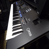 <p>Flagship 76-key performance keyboard, with dedicated 2.1 speaker system.</p><p>Powered by specially developed Yamaha technology, the sonic quality of every Voice in Genos is beyond any other Digital Workstation you've ever played. Everything you hear, whether it be the beautiful CFX piano, the lush Kino Strings or the punchy Revo!Drums, it just blows you away!<br /><br />-AEM (Articulation Element Modeling):<br /><br />This technology simulates the characteristics of musical instruments. </p><p>During a performance the technology sounds appropriate samples, in real time, according to what and how you play. Samples are smoothly joined and articulated&mdash;as would naturally occur on an actual acoustic instrument.</p><p>Genos features a diverse range of contents, starting from 1,710 instrument sound, 550 backing patterns, 216 arpeggios and more.<br />Genos features stunning contents which will inspire you from the moment you start to play.<br />From Reverb to Distortion, Rotary Speaker to Compressor, Genos boasts unprecedented DSP power.<br />Using the same VCM technology as Yamaha&rsquo;s professional high-end mixing consoles, Genos has the tools to create the perfect sound. Not only do the effects sound great, they look great too&mdash;with a stunning graphical user interface.<br />You can automatically apply various Vocal Harmony effects to your voice as you sing, or you can use the Synth Vocoder to craft the unique characteristics of your voice onto synthesizer and other sounds.<br />You can continually expand the onboard content of your Genos by creating and installing your own custom or purchased Packs. The scope of possibilities for new sounds and styles is virtually unlimited.<br />YEM is PC/Mac software designed to manage the Expansion contents for Yamaha keyboards, and even enables you to create your own new sounds and loops.<br />Genos includes 1.8GB of user flash memory with high speed reading/writing for your own Voices.<br />Genos features an intuitive interface for music making and sound creation.<br />Select and change parameters directly with the new 9" colour touch screen.<br />While performing, you often need to act fast to access certain features. Choose from a range of functions to set to the 6+1 assignable panel buttons and with just a single touch, you can instantly recall your desired function.<br />Genos features a variety of rhythmic backing patterns and accompaniments (called &ldquo;Styles&rdquo;) in variety of different musical genres. Styles feature sophisticated patterns to inspire your creativity. You give the idea and Genos will react to you.<br />The Registration Memory function allows you to save (or &ldquo;register&rdquo;) virtually all panel settings to a Registration Memory button, and then instantly recall your custom panel settings by simply pressing a single button.<br />Start from the original idea of a song, pick an instrument Voice and Style of your choice. Play and work out the arrangement and capture it as a MIDI song. Then, overdub some sounds and create your demo or even your finished track.<br />Quickly record your performance as audio (WAV) or Standard MIDI File (SMF) with the Quick Recording feature. For more complex arrangements, Multi Recording features a fully functional 16-track MIDI sequencer with realtime and steptime functionality.<br />When you are happy with your recording, it can be stored to the internal User Drive or saved to USB Memory for easy sharing.</p><p>Excellent condition, with manual and music rest.</p>