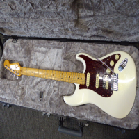 <p>2021 American Ultra HSS strat in a lovely arctic pearl finish.&nbsp; Includes original Fender hard case and case candy.</p><p>Condition: A tiny chip in the back finish and a little bit of fret wear, otherwise excellent.</p>