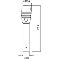 Pencil condenser microphone. Phantom or battery powered.