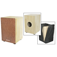 Lovely cajon with a maple body, French wood frontplate, and a padded gig bag.